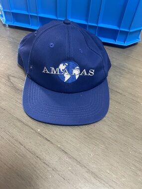 AMADAS Embroidered Globe Navy Baseball Cap